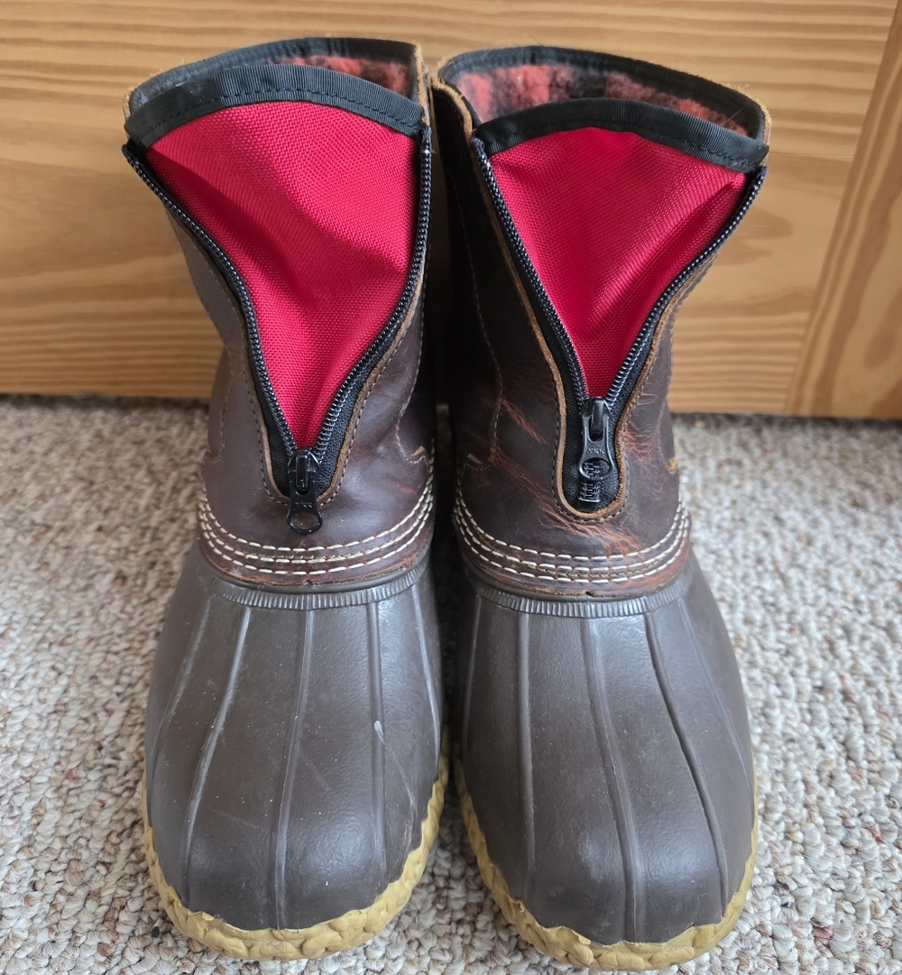 LL Bean Bean Boots Mens 10 Insulated Fleece-Lined Front Zip Gorpcore Duck Boot
